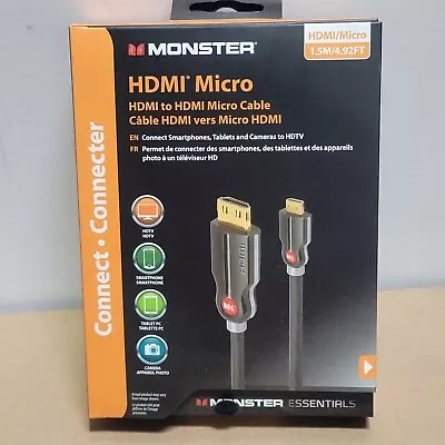Monster 4 Ft High Performance HDMI To HDMI Micro Cable ~ New Sealed • $11.99