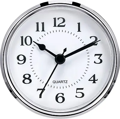 3-1/2 Inch (90 Mm) Quartz Clock Fit-Up/Insert - Arabic Numeral (Silver) • $13.86