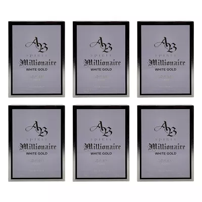 Pack Of (6) New Lomani Spirit Millionaire White Gold Men EDP Spray 3.3 Oz • $173.99