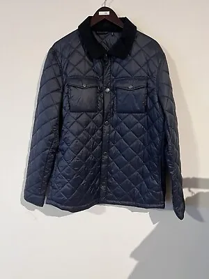 Barbour Blue Quilted Shirt Jacket L • $49
