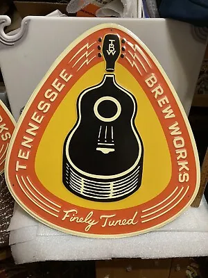 Tennessee Brew Works Guitar Pick Music Inspired Beer Sign Tin Tacker. New • $75