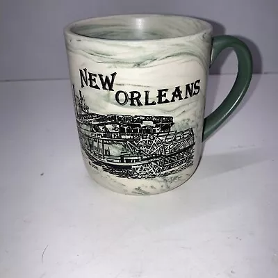 New Orleans Coffee Mug Cup Marble Design Ugn Riverboat Musicians • $10