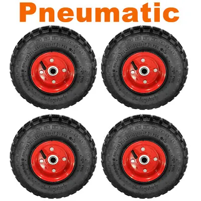 4 Pack 10 Inch Tubless Solid / Pneumatic Rubber Foam Tire Wheels For Dolly Wagon • $55