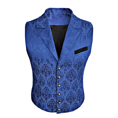 Men's Suit Vest Waistcoat Gothic Steampunk Victorian Business Dress Vest Jackets • $29.66