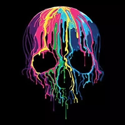 Melting Skull  Neon Black Light  Tshirt    Sizes/Colors • $17.05