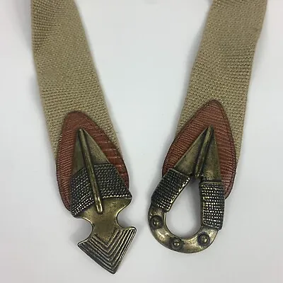 Vintage Omega Stretch Belt Arrowhead Spearhead Buckle South Western Cowgirl Boho • $15