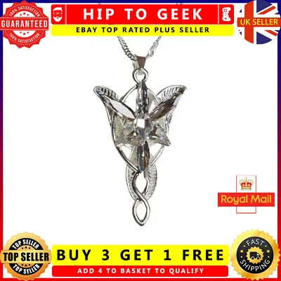 Lord Of The Rings Silver Necklace EVENSTAR Pendant Hobbit LOTR + GIFT BAG Arwen • £4.75