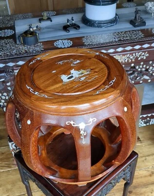 $153.20 • Buy Chinese Inlaid Hard Wood Drum Stall