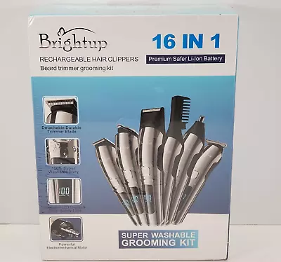 Brightup Men's Rechargeable Hair Clippers 16-1 Super Beard Trimmer Grooming NEW • $22.98