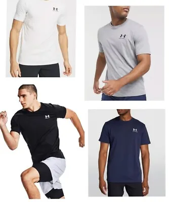 Under Armour Men Sport Gym Breathable Short Sleeve T Shirt Cotton Crew Neck Top • £12.49