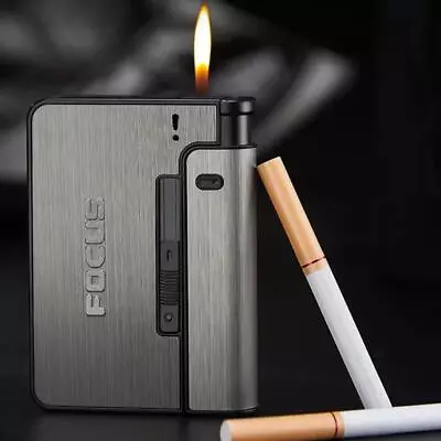 Accessories Cigarette Holder Box Metal Size Cigarette Lighter Gift Men Dad Case • $13.49