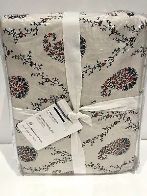 Pottery Barn Quinn Paisley Full/queen Duvet Linen Cotton New Block Print Indigo • $118.99