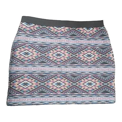 American Eagle Outfitters Woven Boho Aztec Tribal Print Mini Skirt Womens 10 AEO • $11