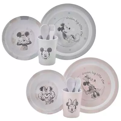 Disney Baby 5 Piece Melamine Feeding Set Cup Bowl Plate Cutlery - Choose Design • £30.69