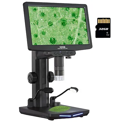 VEVOR Digital Microscope Coin Microscope 7in IPS Screen 10-1200X Magnification • $62.99