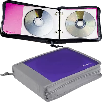 CD DVD BLU RAY ZIPPER  – CD/DVD Wallet Holder Binder HOLDS 20 DISCS RANDOM COLOR • £1.94