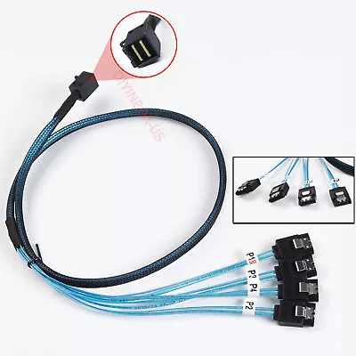 Mini SAS SFF 8643 36pin To Mini 4X SATA 7Pin HD Reverse Breakout Cable 12Gb/s US • $15.99