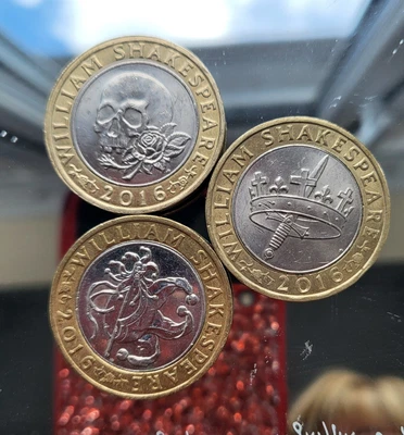 £9.99 • Buy £2 William Shakespeare Two Pound 3 × Coin Set Circulated