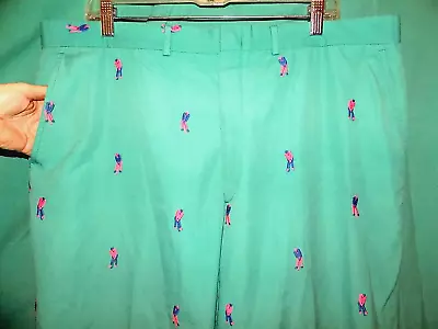 Exc! Vtg 70s DAVID BROOKS GOLF PANTS EMBROIDERED GOLFERS STRAIGHT LEG 41 X 30 • $48