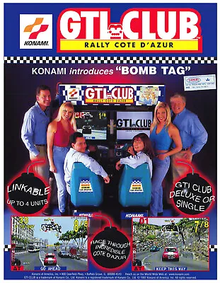 GTI Club By Konami Video Arcade Flyer / Brochure / Ad / • $13.95