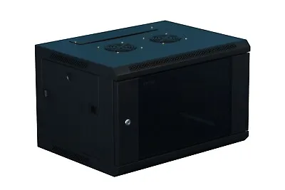 Black  6U 600mm X 450mm Deep Black Wall Mount Cabinet - FREE DELIVERY 786067 • £129.99