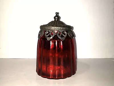 Red Mercury Glass Jar Canister • $25