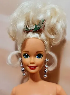 1995 Mattel Nude Winter's Eve Blonde Tnt Barbie Orig. Hair Acc. & Earrings ~ Euc • $10.99
