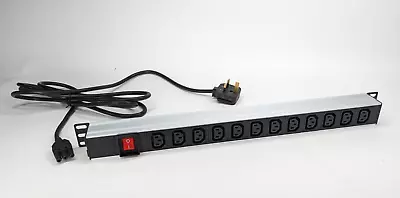 12 Way Vertical Mount IEC C13 Rack Mount PDU With 3m Lead To UK Plug • £25