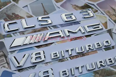  CLS 63+ AMG + V8 BITURBO  Letters Trunk Embl Badge Sticker For Mercedes Benz • $34.99