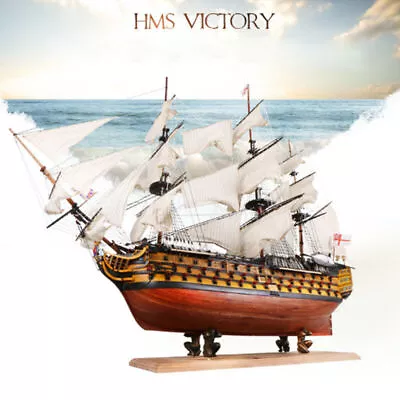 HMS Victory 21'' Wooden Sailing Boat Model DIY Kit Ship Assembly Decoration Gift • $72.77