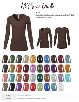 Basic Solid Soft Cotton Long Sleeve V-neck Top T-shirt • $15.99