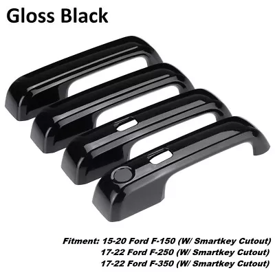 $19.99 • Buy For 2015-2020 Ford F150 Gloss Black Door Handle Covers WITH Smartkey F-150