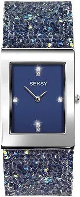 £55 • Buy Seksy Rocks Womens Blue Dial Blue Stone Set Bracelet Watch 2758