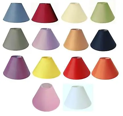 Cotton Fabric Coolie Light Shade Table Or Ceiling Lampshade 3 Sizes 14 Colours • £8.48