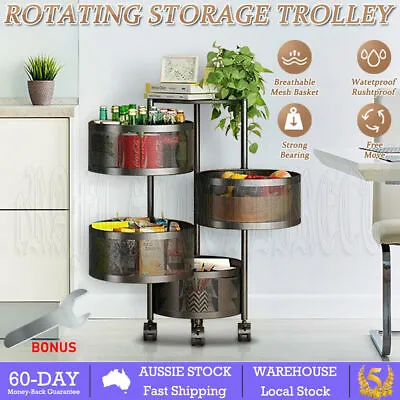 4 Tiers Kitchen Storage Trolley Cart Shelf Rack Vegetable Basket Organizer New • $87.55