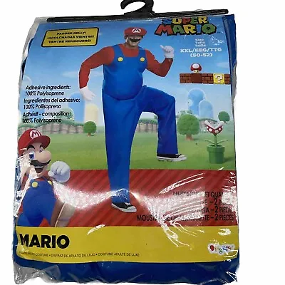 Disguise Mens Mario Costume Official Super And Hat Adult Sized Mario-Size XXL • $45