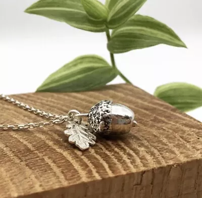 Handmade Solid Silver Cast Acorn Necklace • £85