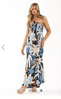 Halter Neck Bandeau Maxi Dress Fits 10-14/16 NWT • £9.99