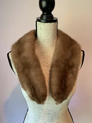 Vintage Mink Caramel Light Brown Scarf Collar Stole Peltz Furs Clips On Ends • $32.74