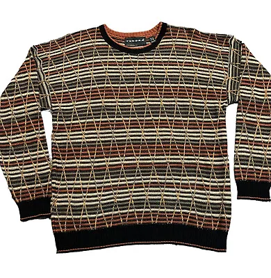 Vintage Tundra Knit Pullover Sweater Biggie Size L Cosby Coogi Style Multicolor • $38