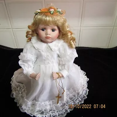 Beautiful  Porcelain  Doll Large Doll 30 Cm Tall She Is Kneeling • $40