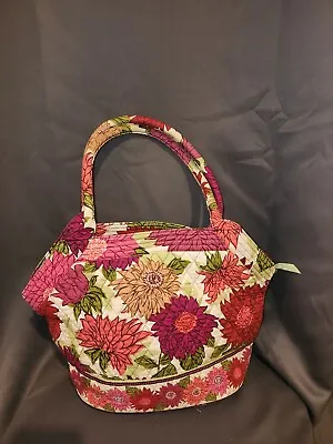 Vera Bradley Angle Tote Purse Handbag (Hello Dahlia Multicolor) 11 H X 6 D • $18.75