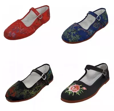 New Women's Brocade Mary Jane Shoes Flat Slip On Ballet Sandals Colors Size 5-11 • $7.99