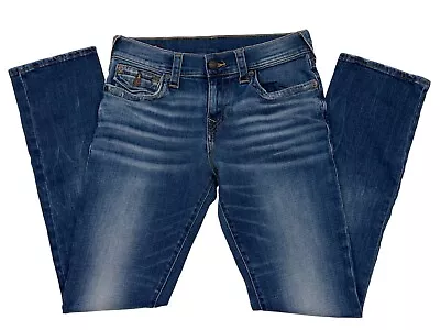 True Religion Men's Ricky W/ Flap Pockets Straight Leg Denim Jeans Size 30 Blue • $33.99