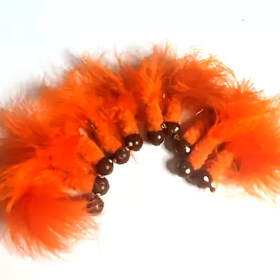 Vintage 1980s Steelhead Marabou Jigs Panfish Lures 1/8 Oz 10ct Orange Brown • $6.99
