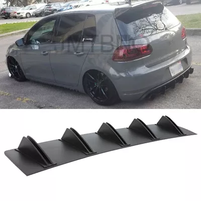 For VW GTI MK6 2010-2014 Rear Diffuser 10 Shark Fins Bumper Lip Splitter Spoiler • $39.49