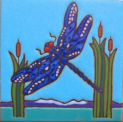 Ceramic Tile Dragonfly Wall Decor Hot Plate Backsplash Installation Mural Mosaic • $46.95