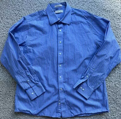 Men’s Michael Kors Blue Striped Dress Shirt Size 17.5 36/37 • $8.50