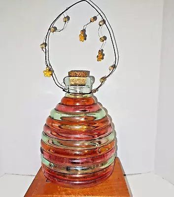 Vintage Wasp Fly Bee TRAP Catcher Glass Beehive Shaped Footed W/ Stopper • $22