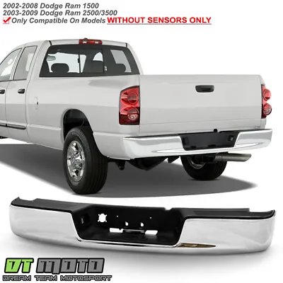 2002-2008 Dodge Ram 1500 03-09 2500 3500 Chrome Complete Rear Bumper Assembly • $128.99